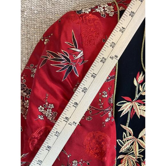*RARE* VTG ZOLA KELLER Womens Sz‎ 6 Bolero Jacket Embroidered Floral Red Gold - Picture 8 of 10